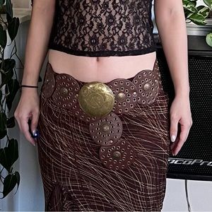 🤎Brown Western Round Concho Disk Belt🤎